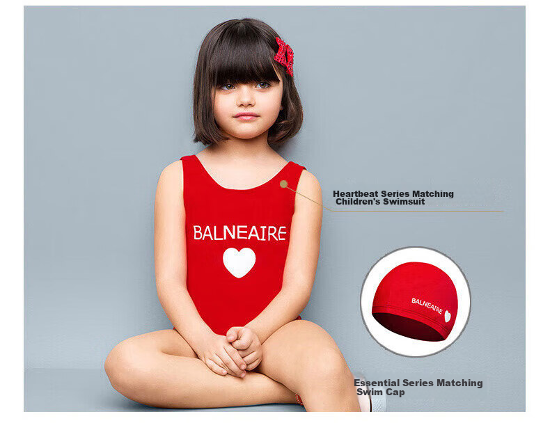 BALNEAIRE [Gike Linyi's Same Style] Little Red Heart Series One-Piece Swimsuit for Women, Slimming Back Design, Hot Spring Beach Wear, XL 60551 10