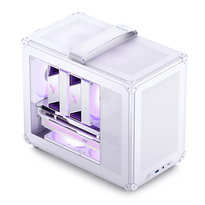 JONSBO C6 MAX White Portable MATX Case (Side Panel Window / Four-Sided MESH Panel / 5 Fan Positions / SFX/ATX Power Supply / ≤170mm Radiator / 335mm Graphics Card)