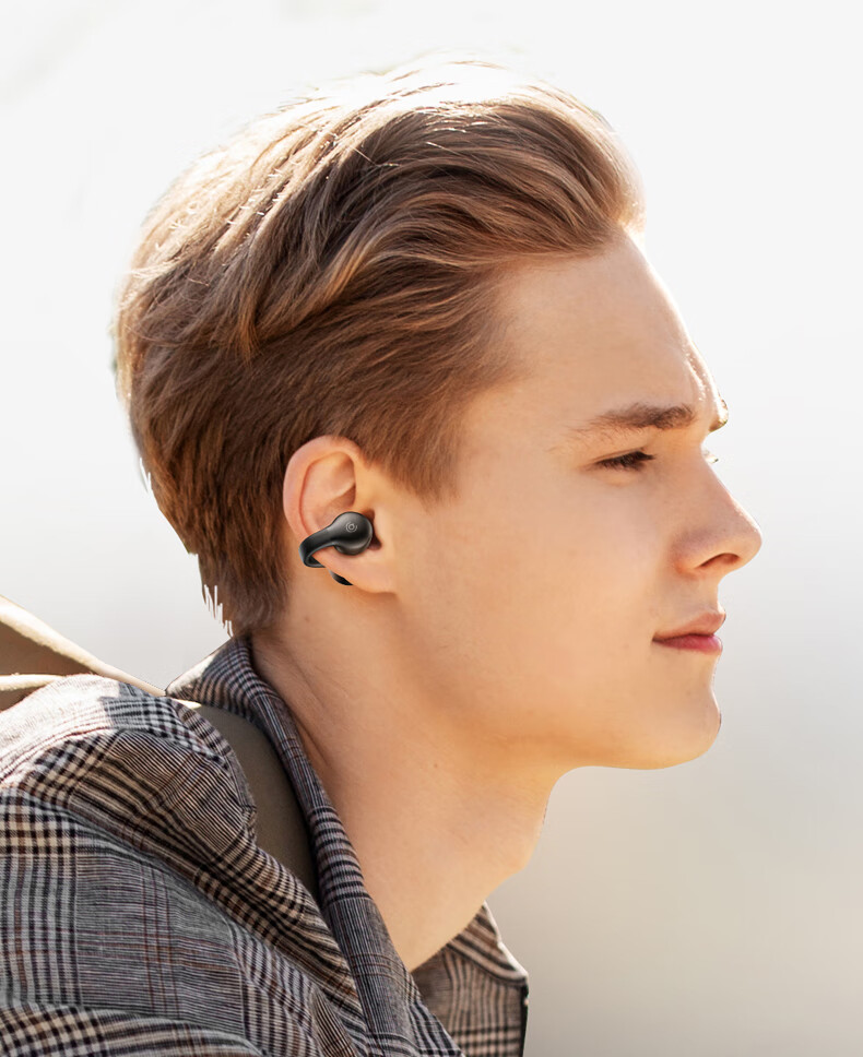 Aigo Bluetooth Headphones, Bone Conduction Concept Air Conduction Ear Clip Open-Style Non-In Sports Calling Headphones, Compatible with Xiaomi And Other Phones, Tablets, Computers Universal TX02 White 12
