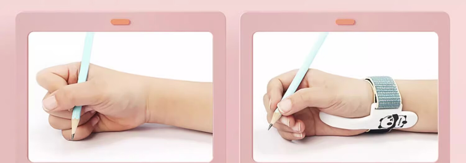 Wusheng Anti-Inward Hooking Wrist Corrector, Pen Grip Posture Hand Wrist Children's Writing Anti-Inward Hooking Fixator, Kindergarten Elementary School Beginner Pen-Handling Writing Correction Device, Anti-Hook Wrist Strap Miracle Tool Pen Control Training 16