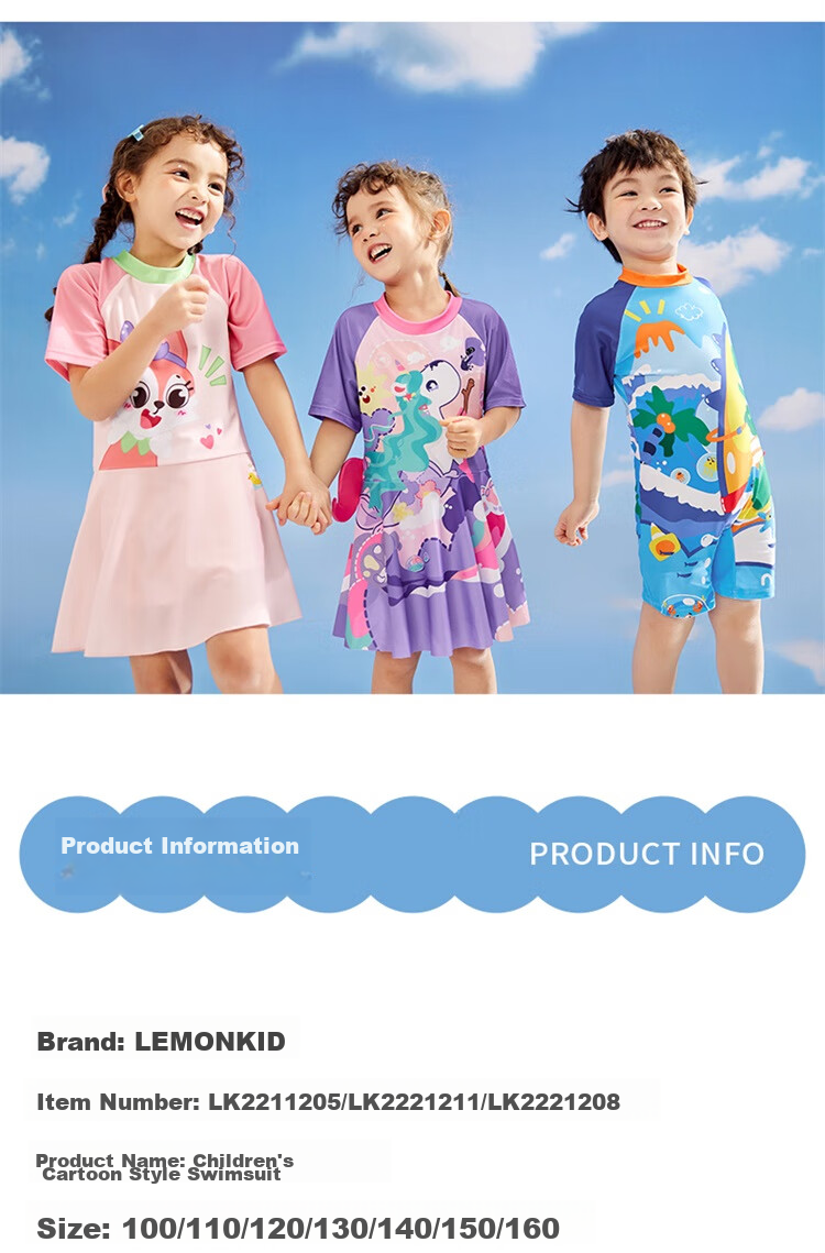 Lemonkid Children's Swimwear, Boys And Girls Quick-Dry Two-Piece Swimsuit for Older Kids And Toddlers, Peach Pink Happy Little Rabbit Design, Size 110 24