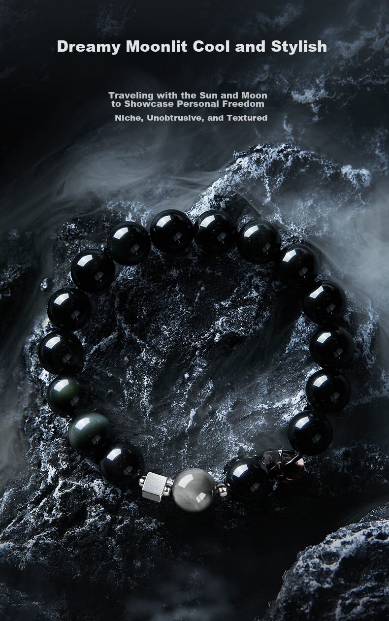 GLTEN Obsidian Men's Bracelet with Lucky Beads, Luxurious High-End Birthday Gift for Boyfriend Or Husband 4