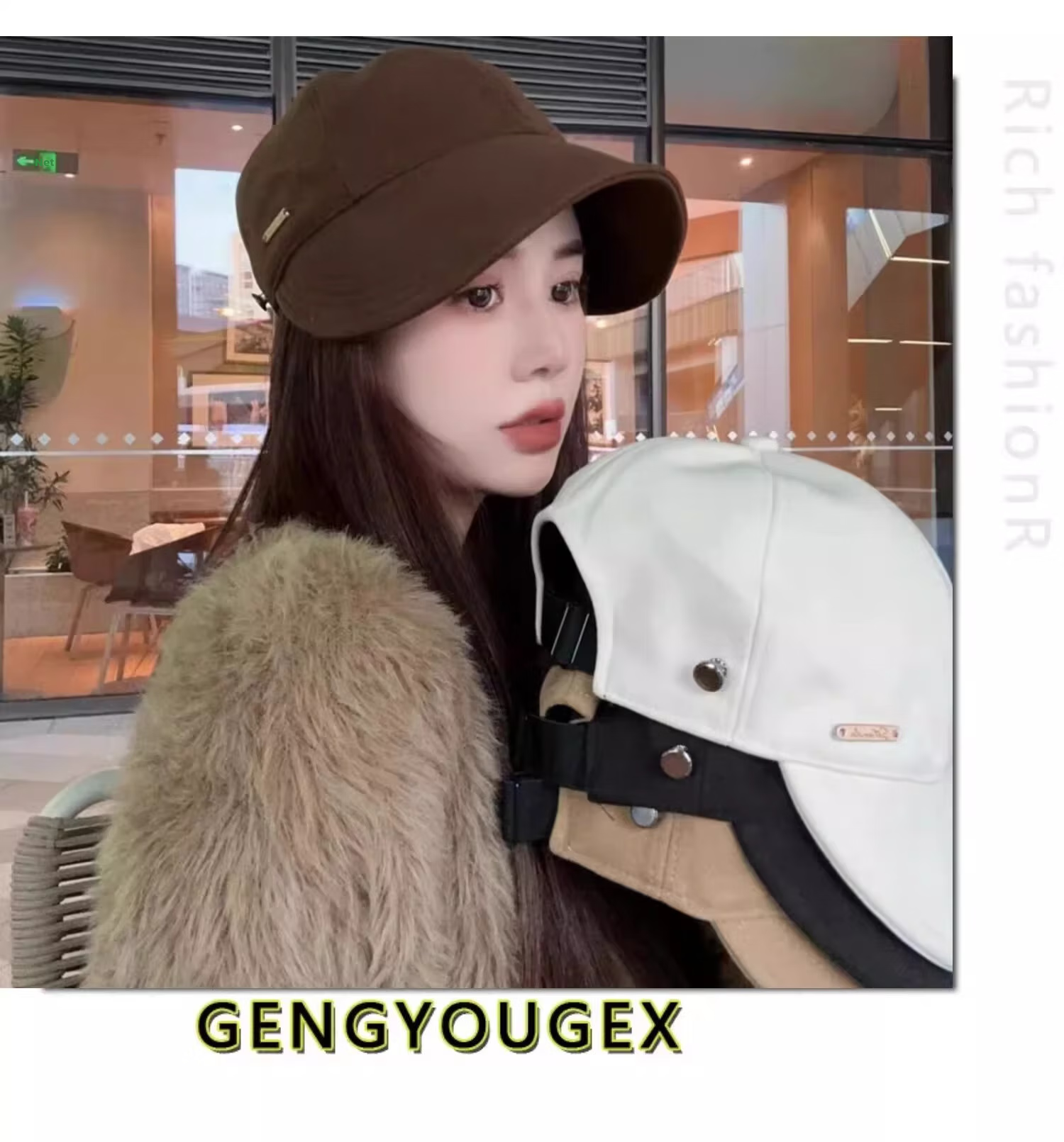 MMOPTOP Korean-Style Wide Brim Face-Covering Baseball Cap for Women, Versatile Spring And Autumn Fisherman Hat, Celebrity-Inspired Casual Woolen Hat 8