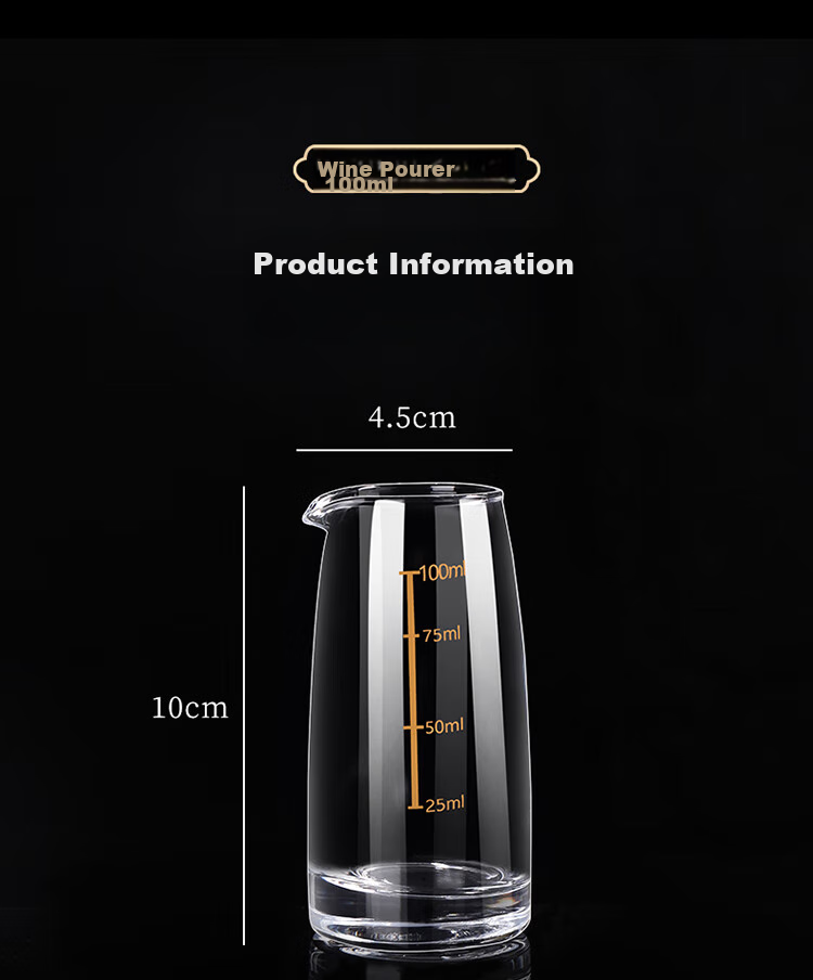 BJ Liquor Glasses, Decanter, Pouring Device for Home Use with Scale, Liquor Dispenser, Small Wine Cups, 100ml Liquor Jars, Set of 6 15