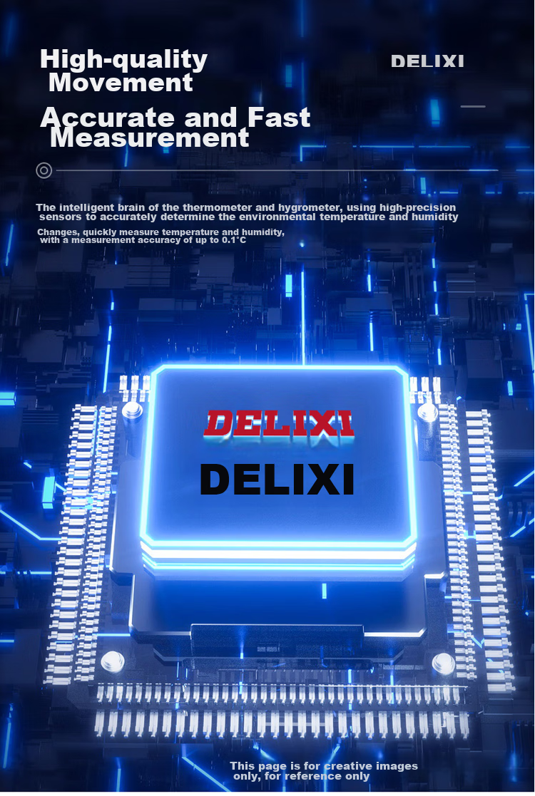 DELIXI ELECTRIC Thermometer, Indoor Home Use, High Precision, Backlit Electronic Digital Display, Temperature And Humidity Dual-Use, for Baby Room And Office 6