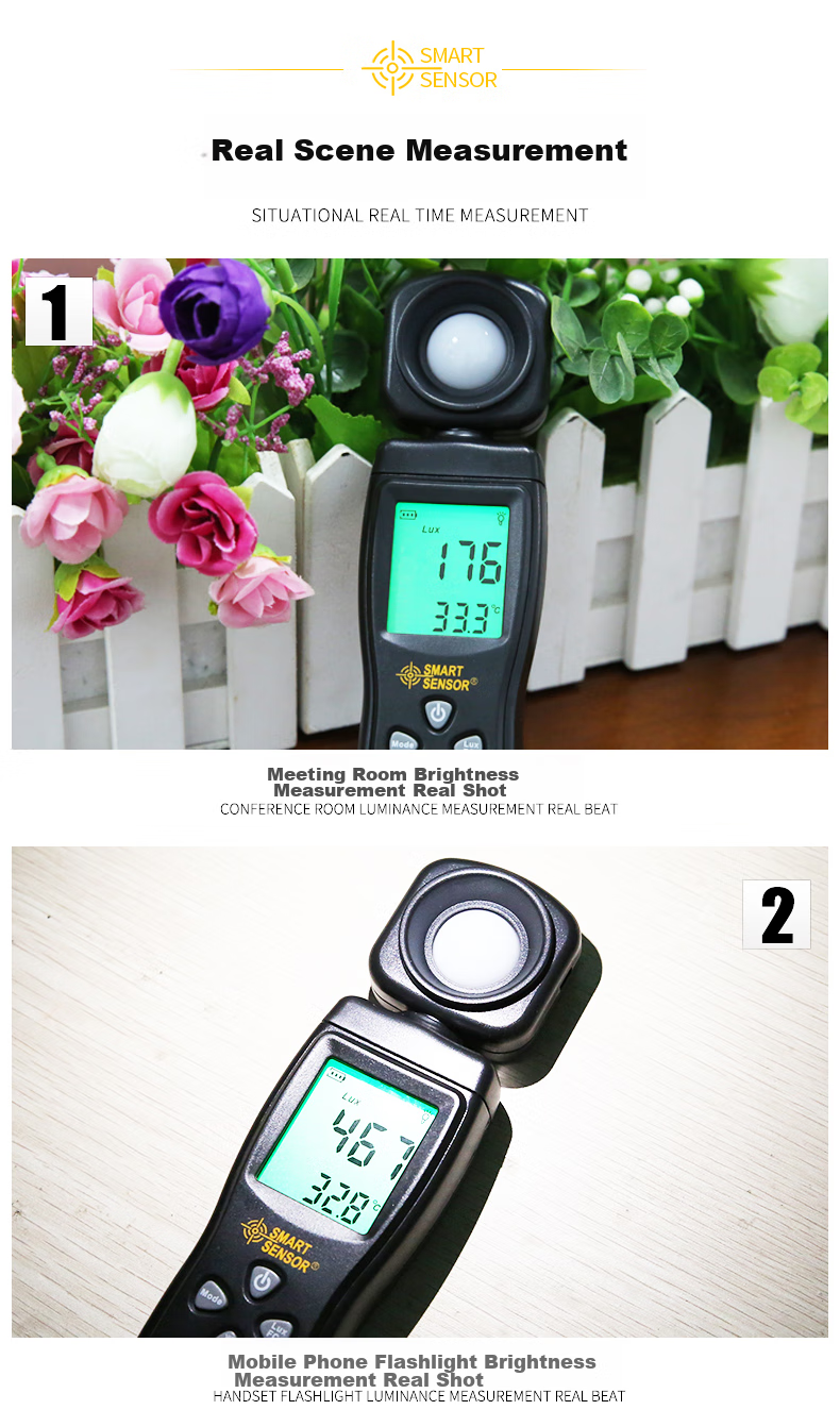 Xima AS803 Illuminance Meter, Brightness Detector, Light Intensity Tester, High-Precision Photometer 9