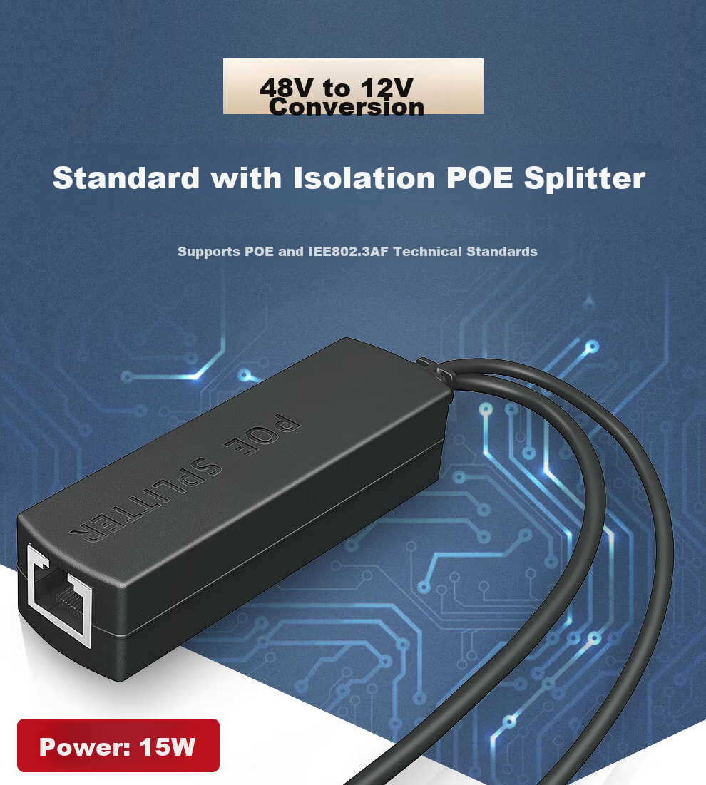 COMPCCTV Surveillance Network Camera POE Separator Power Supply Module, 48V to 12V Standard with Isolatio 2