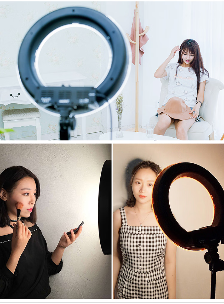 Hakutatz 55cm Live Streaming Fill Light, Beauty Enhancing, Skin Softening, Face Slimming LED Ring Light, TikTok Influencer Photography Lighting Equipment, Floor-Standing, Professional Photography Use 14