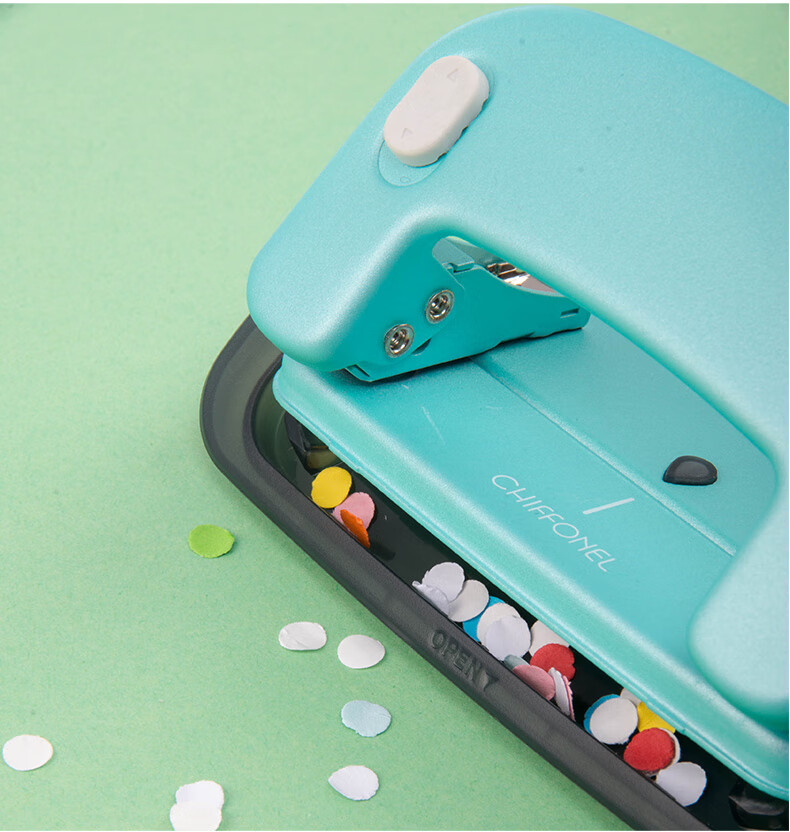 MAX Two-Hole Punch, Labor-Saving Office File Circular Hole Puncher, 10 Sheets/80g, DP-12, Gree 8