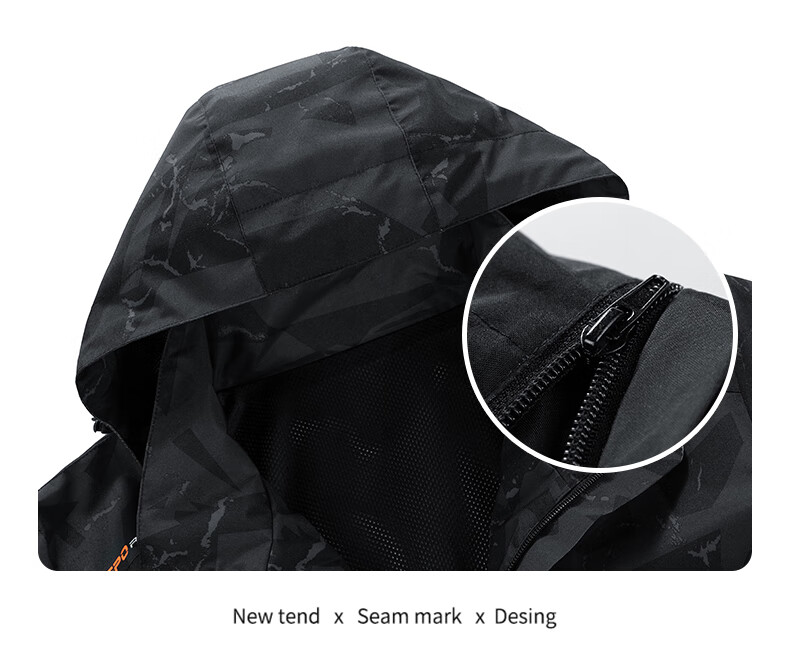 JEEP SPIRIT Men's Windproof Hooded Jacket for Spring And Autumn, Mountaineering And Sports Outerwear, Dark Gray, 2XL 4