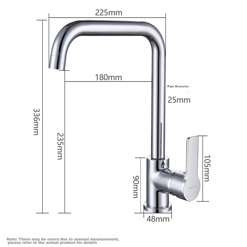 Larsd Kitchen Faucet, Hot And Cold Vegetable Washing Sink Faucet, Copper Body Rotatable Dishwashing Basin Tap F025