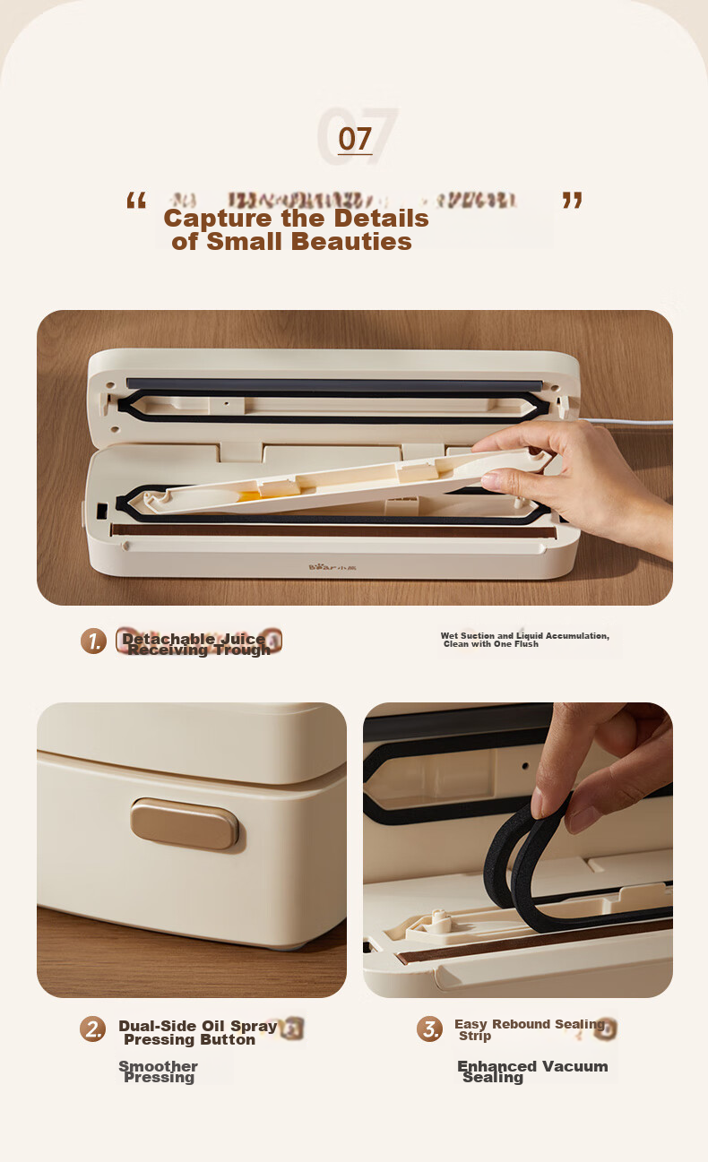 Bear Vacuum Sealing Machine, Home And Commercial Fully Automatic Vacuum Sealing All-In Machine, Dry And Wet Dual-Use Vacuum Sealer Packaging Machine FKJ-G01F2 23