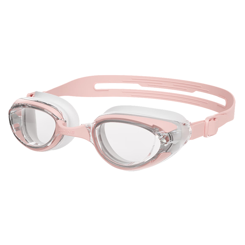 Li-Ning Swimming Goggles, Waterproof And Anti-Fog, for Men And Women, High Definition Swim Glasses, Non-Prescription Swimming Goggles, LNJT224-9, Cherry Blossom Pink