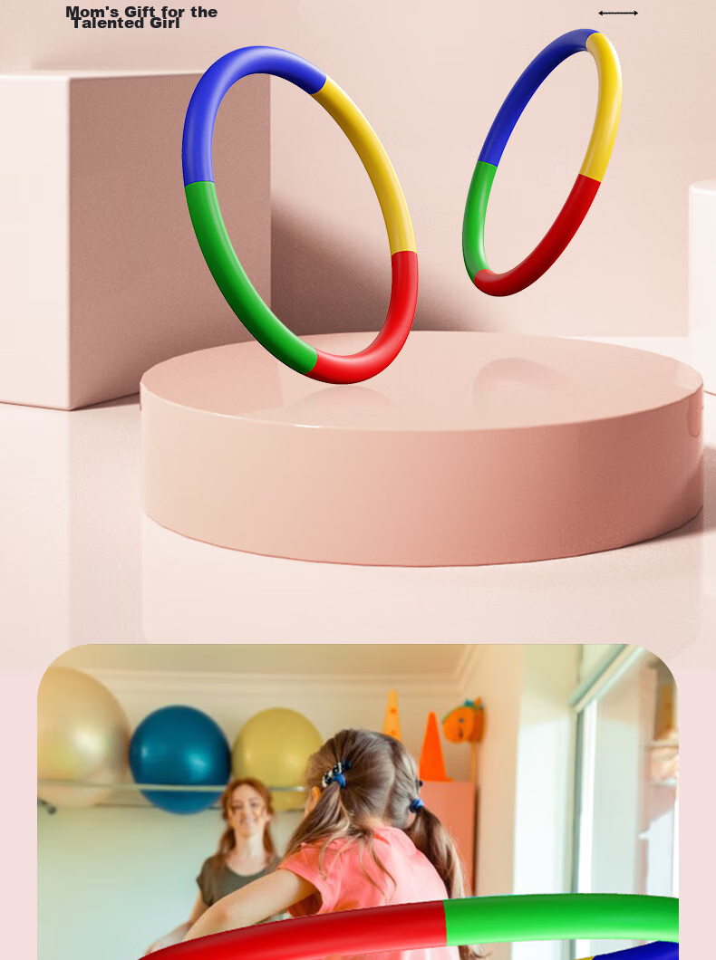 Duweike Children's Hula Hoop, Kindergarten Thickened Soft Sponge, Exercise Fitness Colorful Performance Hoop, 55cm Suitable for Ages 5-7 13