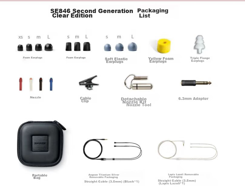 SHURE SE846 Second Generation Clear Edition Noise-Cancelling Wired Headphones with Four Single-Unit Dynamic Drivers, Flagship High-Fidelity HIFI Music, Adjustable Transparency, Transparent Color 11