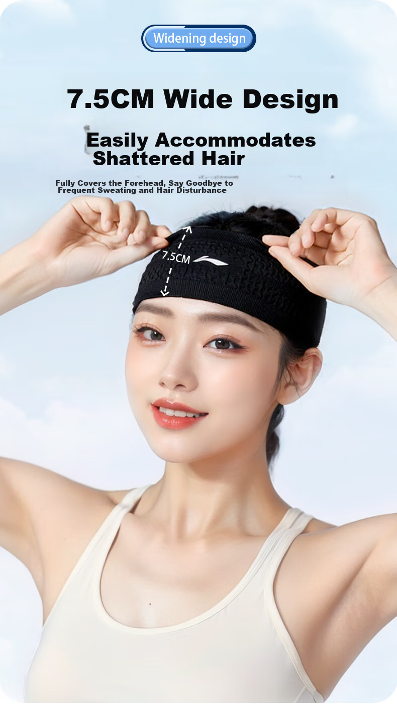 Li-Ning Sports Headband for Women, Sweat-Absorbing Forehead Band for Men, Running Sweat-Guiding Band, Antiperspirant Headband, Hair Tie, Head Wrap 6