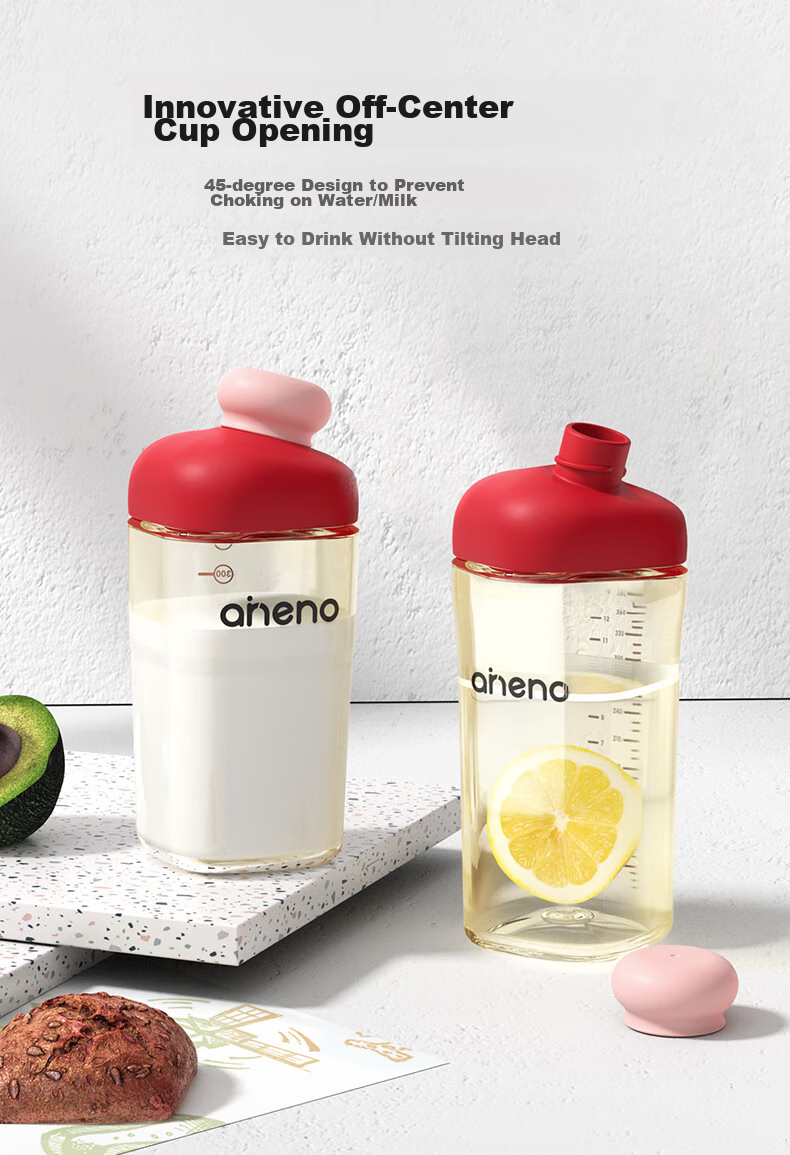 Aneno Baby Milk Cup, Children's Water Bottle with Scale, Drinking Cup for PPSU Milk, Kindergarten Student Cup, Suitable for Ages 2 And Above 7
