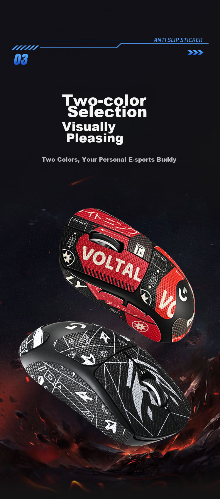 NVV Anti-Slip Sticker for Logitech GPW2/3 Mouse, Dog Poop King Second Generation/third Generation Sticker, Sweat-Absorbing And Scratch-Resistant Foot Pad, Gaming Mouse Pad, Frosted Anti-Sweat M-XG2 Red 4