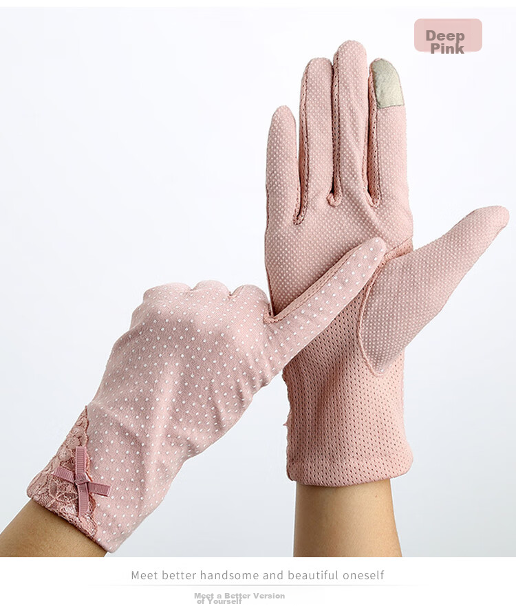 GLO-STORY Women's Gloves, Cycling Non-Slip Breathable Ladies Gloves, Thin WST014116, Deep Pink 8