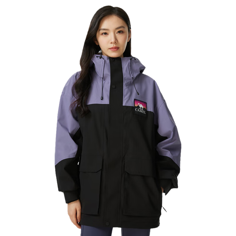 CAMEL Windbreaker for Men And Women, Spring And Autumn Outdoor Workwear, Hard Shell Single-Layer Rain-Proof Hiking Jacket B109 XL
