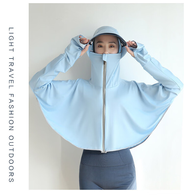 GLO-STORY Sun Protection Clothing for Women, Detachable Lens Sun Visor, Outdoor Driving UV Protection Coat, WST124073 25