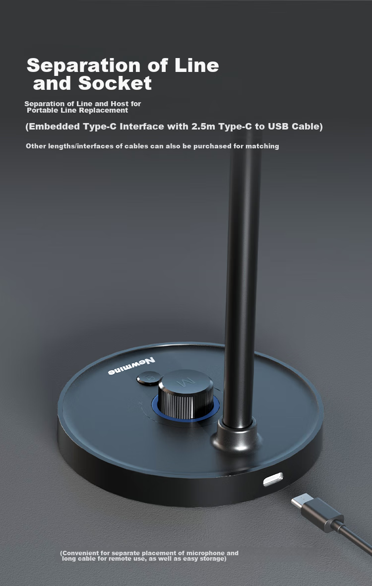 Newmine ZM09E Cantilever Stand, Computer Microphone, Gaming And Live Streaming Condenser Microphone for Karaoke, USB Noise-Cancelling Microphone, Desktop And Laptop Microphone 9