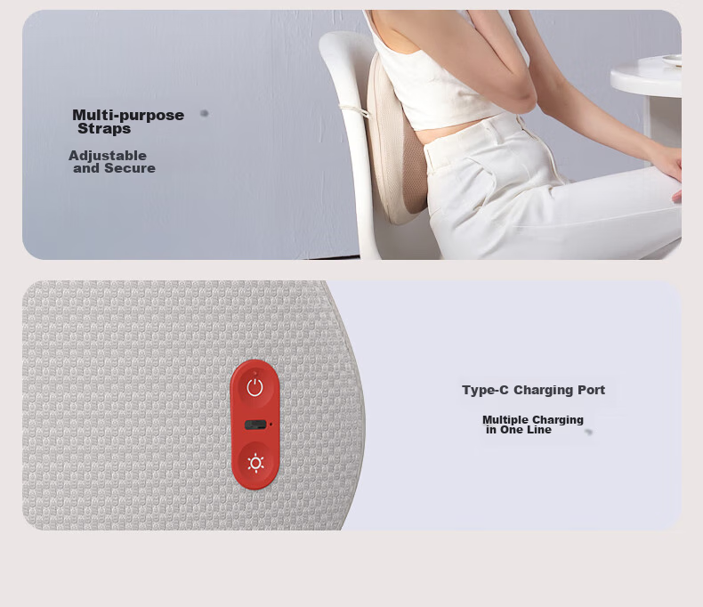 Breo Back2pro Waist Massager Back Cushion Seat Integrated Waist Back Hip Moxibustion Heat Massage Kneading Massager Sun Yingsha Edition Women's Day Gift 16