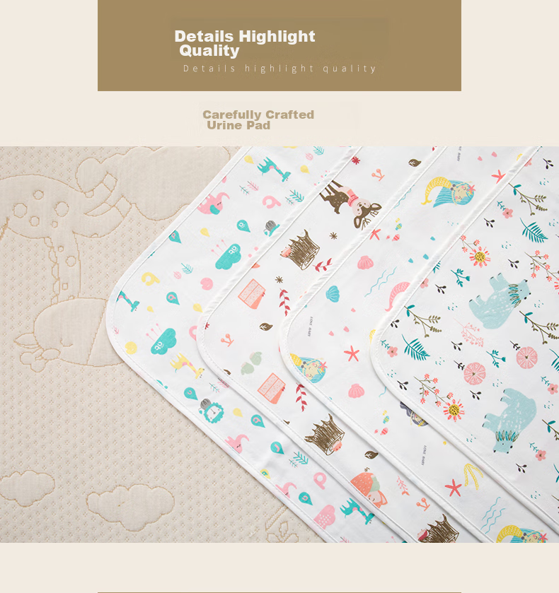 AIBEDILA Washable Waterproof Pure Cotton Breathable Baby Diaper Pad, Extra Large Menstrual Pad for Newborns And Infants, 100*150cm Dinosaur Desig 9