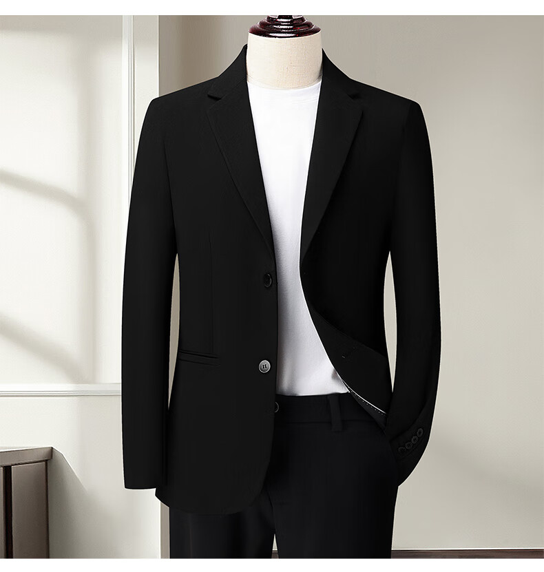 ROMON Men's Slim Fit Spring Autumn Business Youth Blazer Casual Single-Breasted Suit Jacket Formal Workwear Coat 7