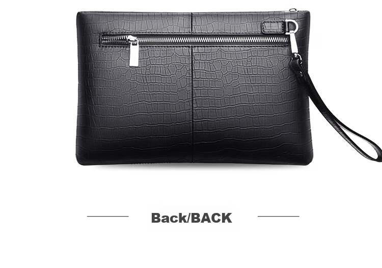 CARTELO Men's Clutch, Business Fashion Soft Top-Grain Leather Envelope Bag, Handheld Clutch, Large Capacity Purse, Gift 10