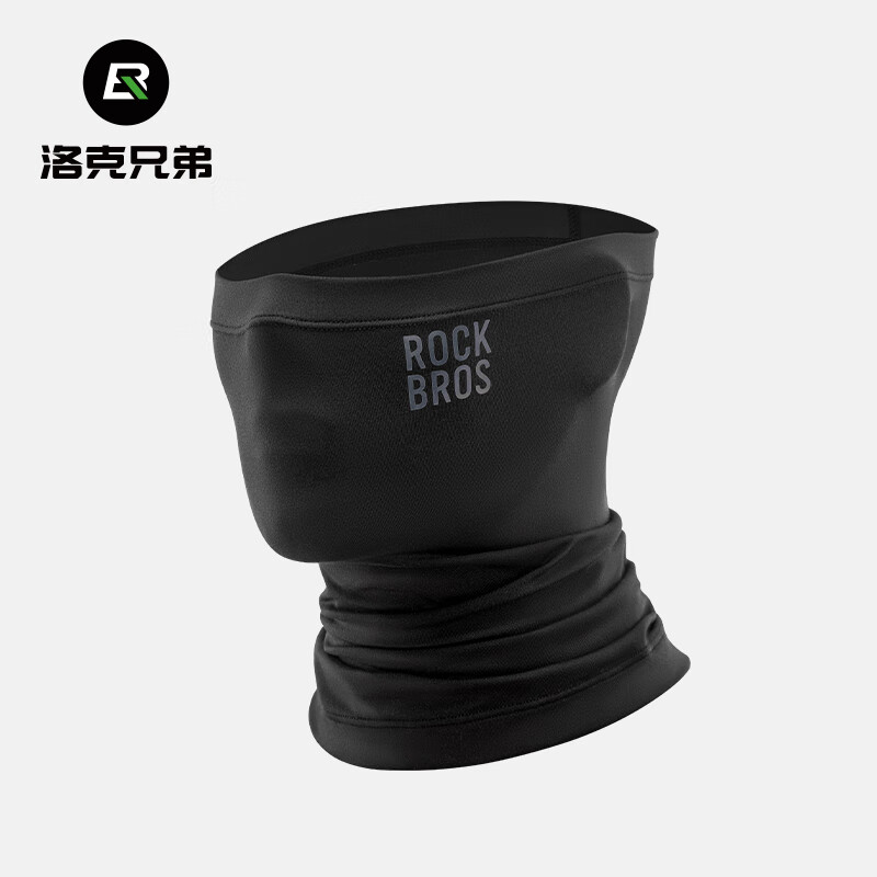 ROCKBROS Cycling Face Mask, Autumn And Winter Windproof, Warm Neck Gaiter, Breathable Fleece Headband, Outdoor Gear for Men And Women, Black