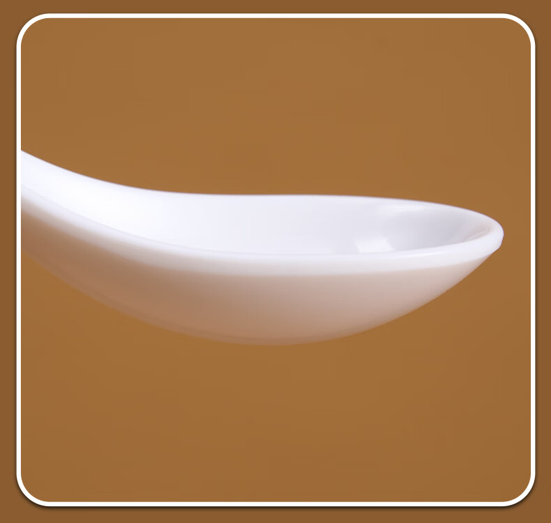 Xinjigaoge 7006 Melamine Spoon, Cafeteria Fast Food Spoon, Imitation Porcelain White Small Spoon Soup Spoon Rice Spoon, Length 14.5cm, 10 Pieces/set 4