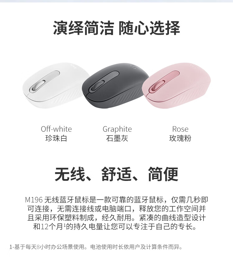 Logitech M196 [Enterprise Grade] Wireless Bluetooth Mouse, Office Mouse, Desktop And Laptop Mouse, Portable Mouse, Graphite Black [Bulk Order Discount] 2