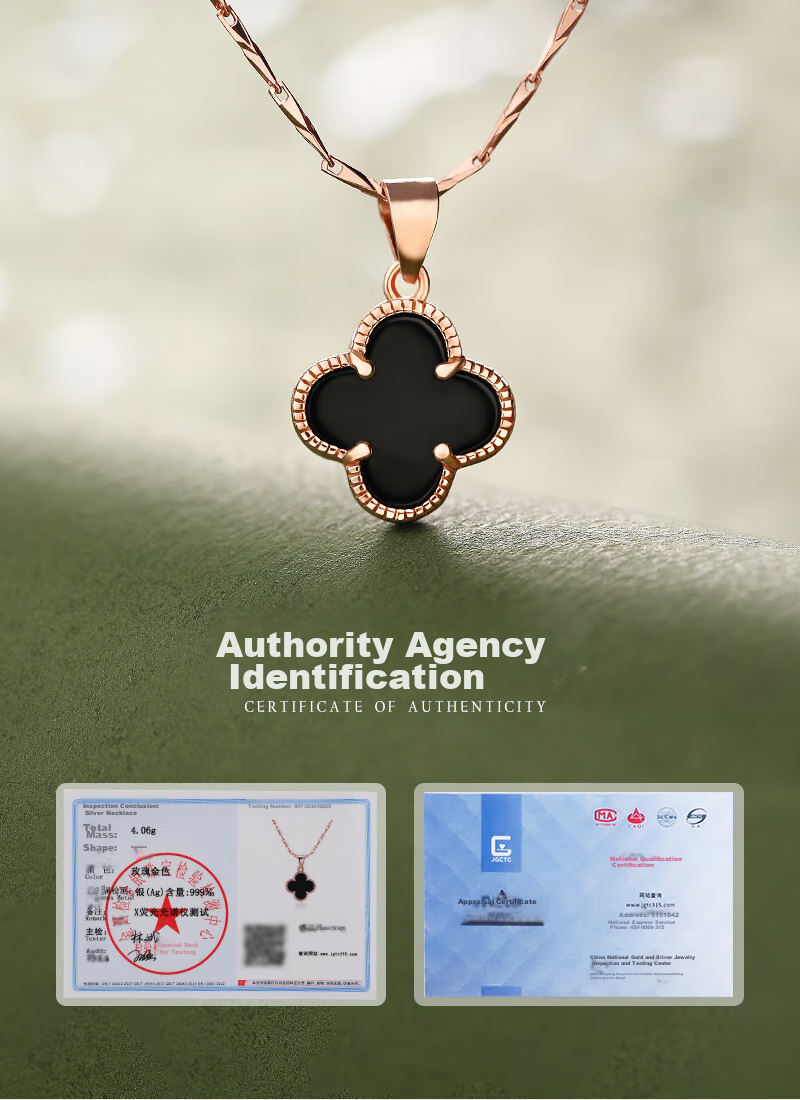MANHE S999 Sterling Silver Four-Leaf Clover Necklace for Women, 2026 New Light Luxury High-End Birthday Gift for Girlfriend 7