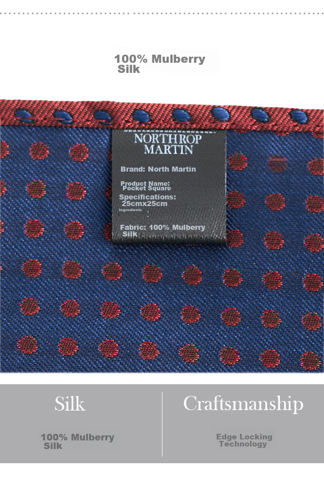 NORTHROP MARTIN High-Quality Silk Pocket Square Tie for Men's Suit, Red Small Square Scarf, Wedding Groom Gift, Elegant And Sophisticated 5