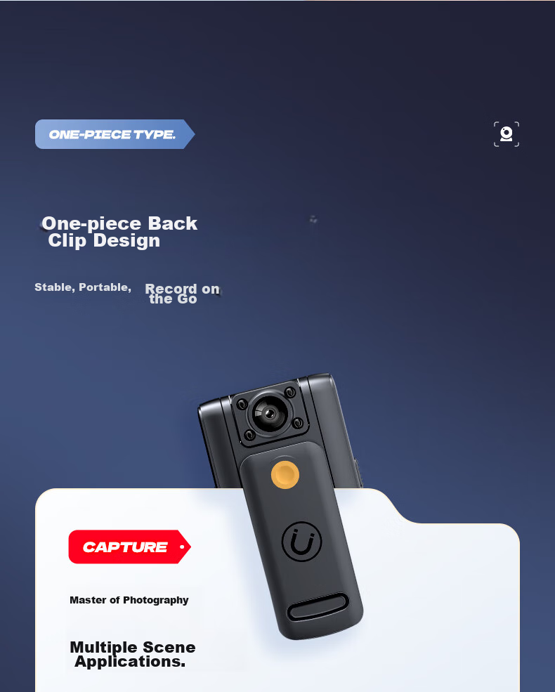 Mengduofu Body-Worn 4K High-Definition Law Enforcement Camera, Small Chest-Mounted Cycling Sports Camera for Meetings And Inspections 23