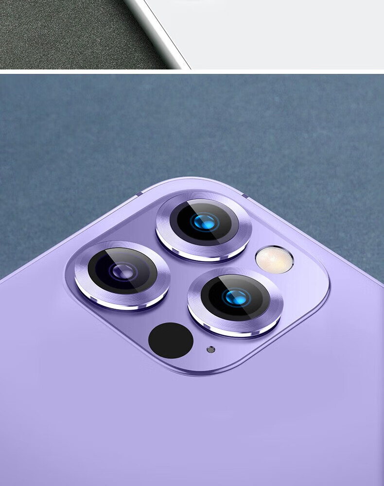 ESCASE IPhone 14 Pro Max Camera Lens Protector, IPhone 14 Pro Tempered Glass Film, Metal Rear Camera Anti-Drop Film, Detachable Single Ring, High-Definition Sapphire Wear-Resistant Eagle Eye Silver Color 15