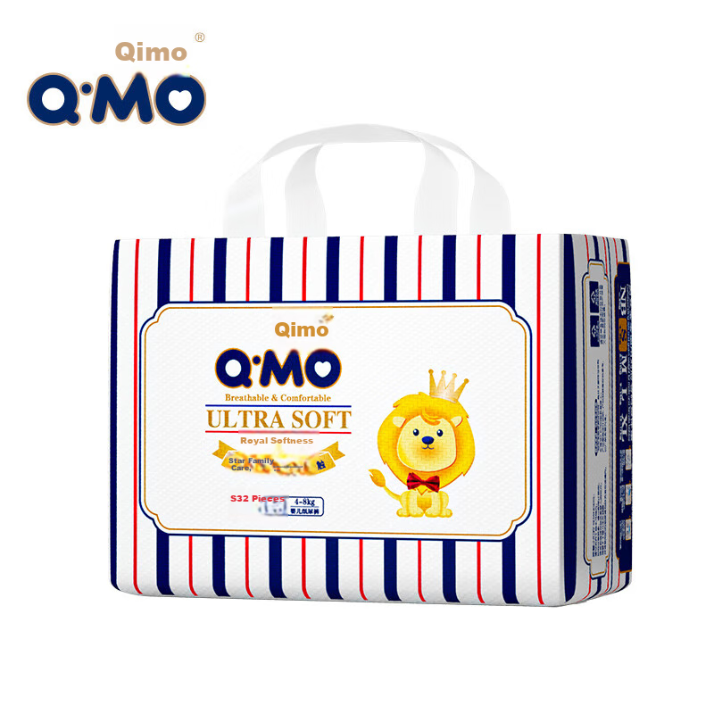 Подгузники Q-MO Royal Ultra-Soft, размер S (4-8 кг), 32 шт.