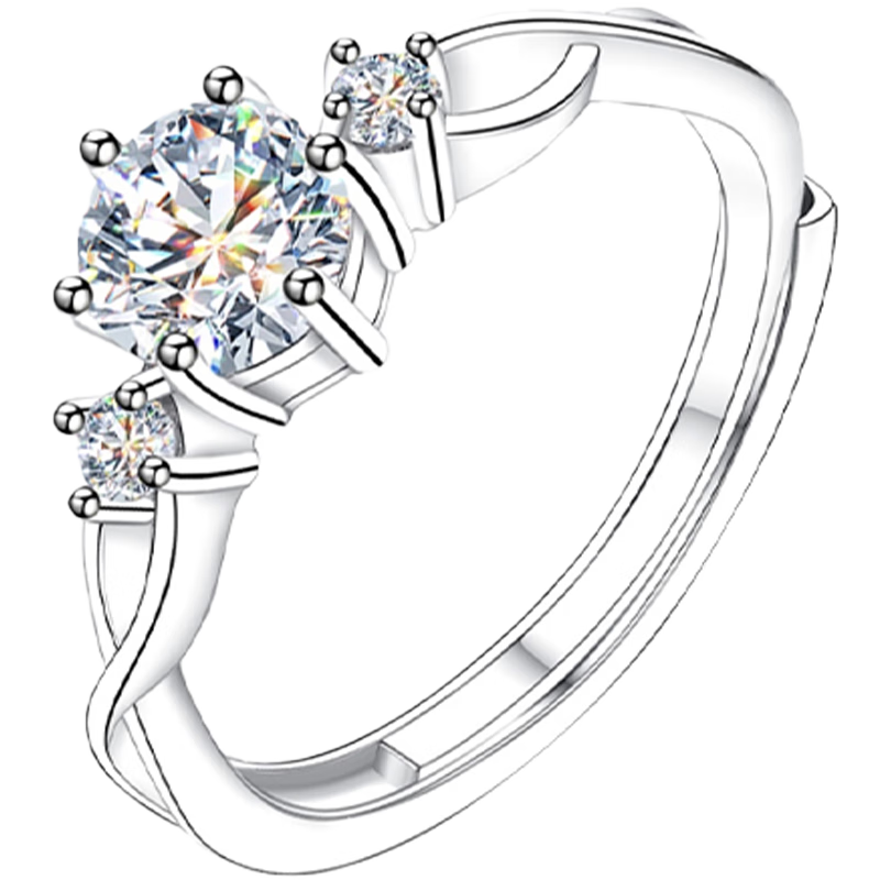 Chow Tai Fook Heartfelt Small Square Moissanite Diamond Ring for Women Engagement Birthday New Year Gift for Her