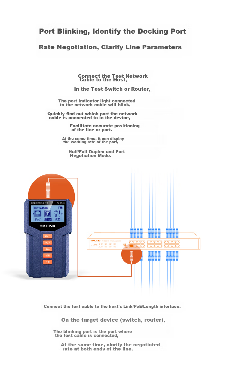 TP-LINK Network Cable Tester, Multifunctional Telephone Network Cable Tracer And Tester, PoE Cable Finder with Anti-Interference, TL-CT128 10