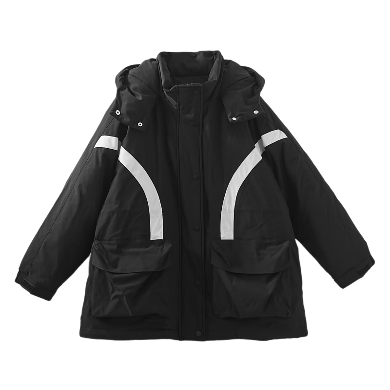 Dme [Black Technology Triple-Protection Battle Robe], Winter Cold-Resistant Weapon, 90% Duck Down, Hooded Drawstring Velcro Women's Jacket