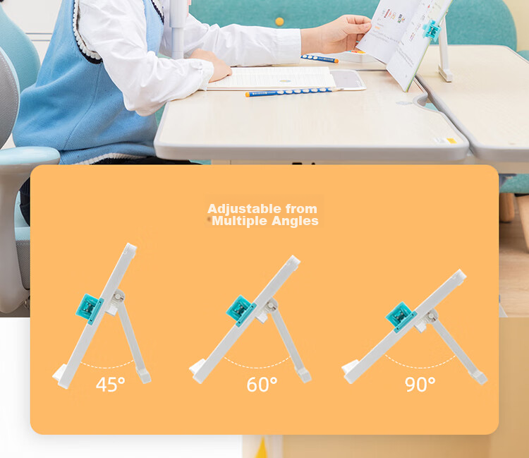 Deli Multifunctional Reading Stand, Extendable Foldable Portable Book Holder, Children's Posture Correction Book Clip, Student Back-To Stationery, Birthday Gift for Boys And Girls 12