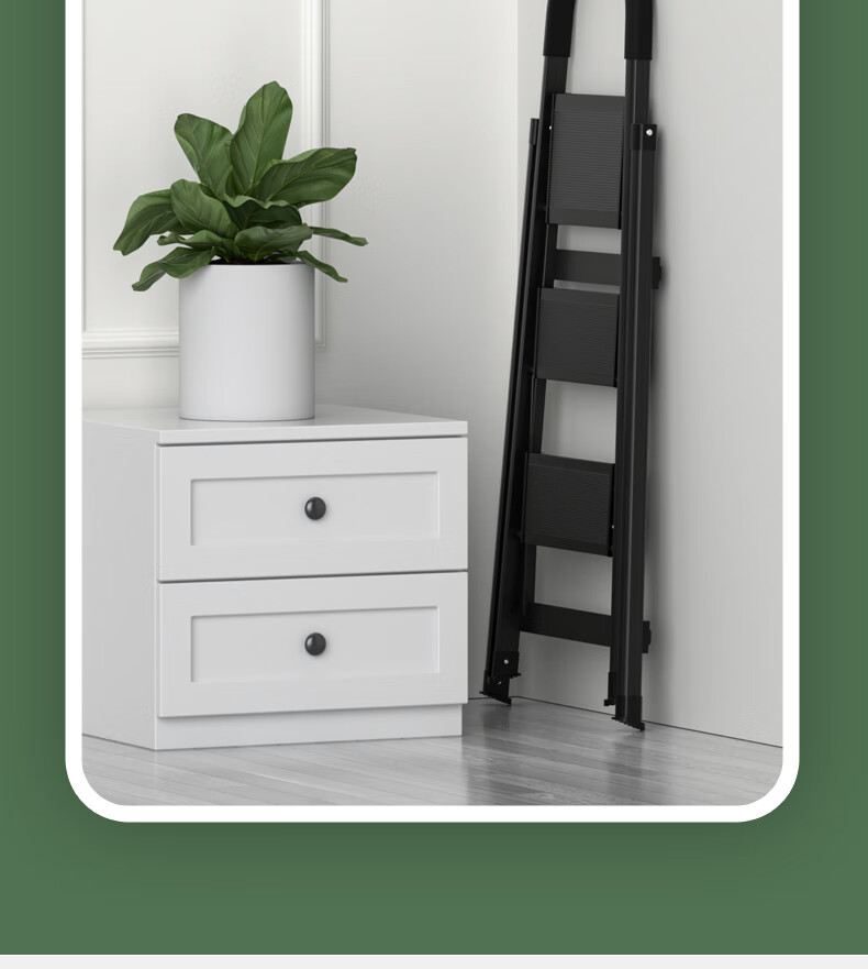 Midoli Aluminum Alloy Folding Ladder, Household A-Frame Ladder with Non-Slip Steps, Engineering Aluminum Ladder [Thickened Four-Step Ladder] 20