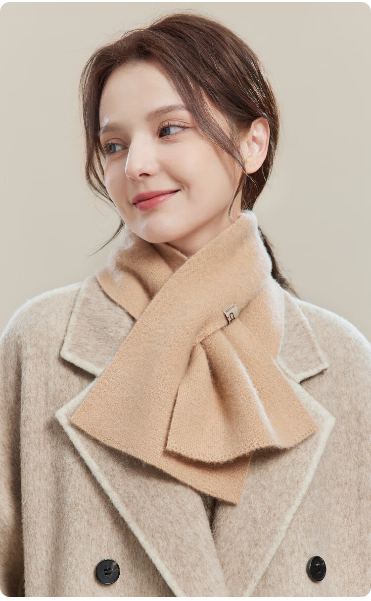 JIUMU 100% Cashmere Small Scarf for Women Autumn Winter Warm Neck Warmer Gift Box for Girls and Moms Birthday Present 16