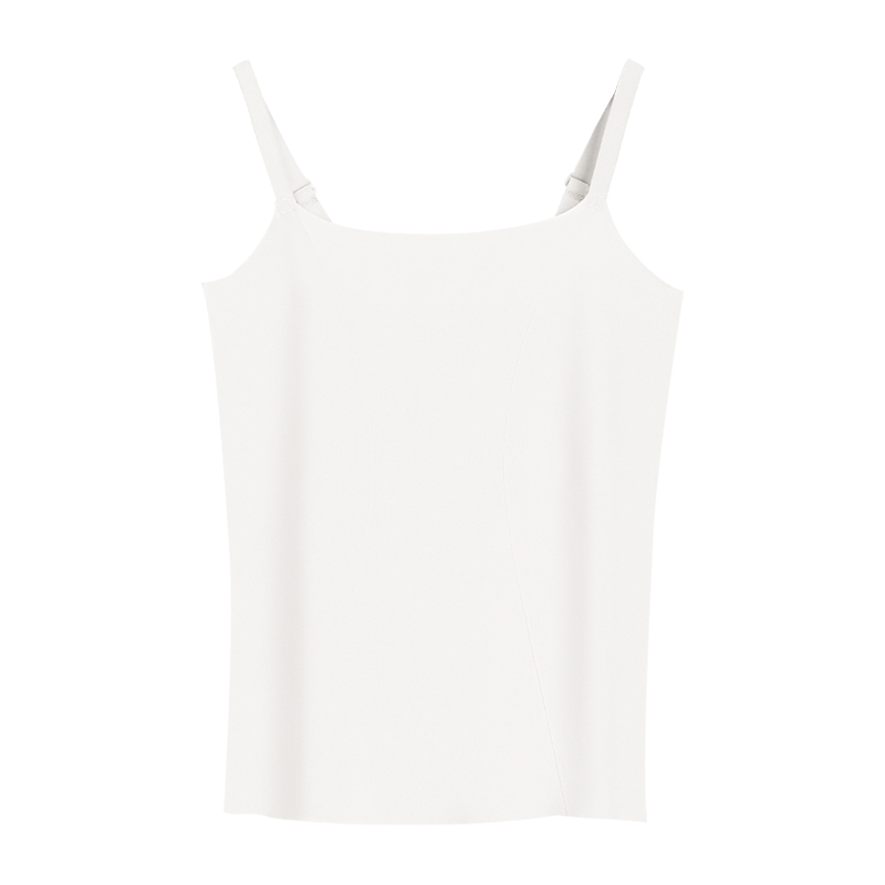 Hodo Women's Summer Ice Silk Seamless Camisole Tank Top, Cuttable, Cool-Feeling Soft Elastic Inner Layer, Swan White, Size 175