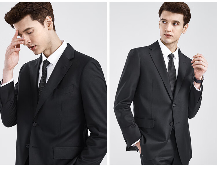 FIRS 100% Pure Wool Slim Fit Suit Professional Formal Business Groom Wedding Suit Men 8