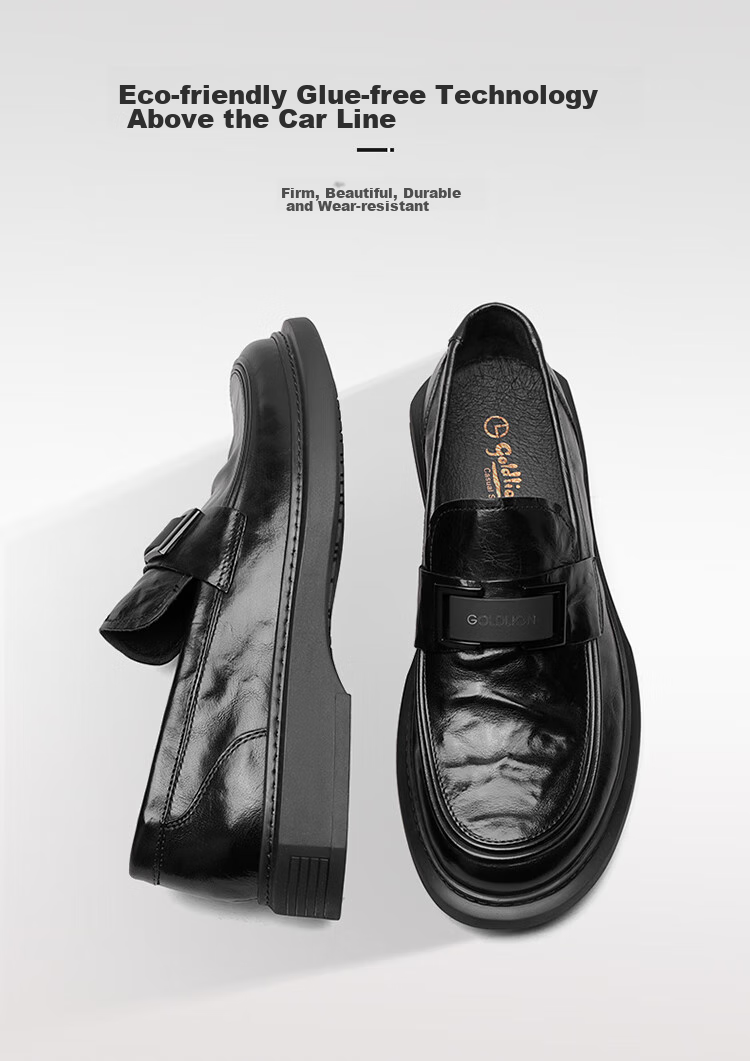 Goldlion Men's Loafers, Stylish And Comfortable Slip-On Business Casual Shoes, G508310294AAB, Black, Size 42 3