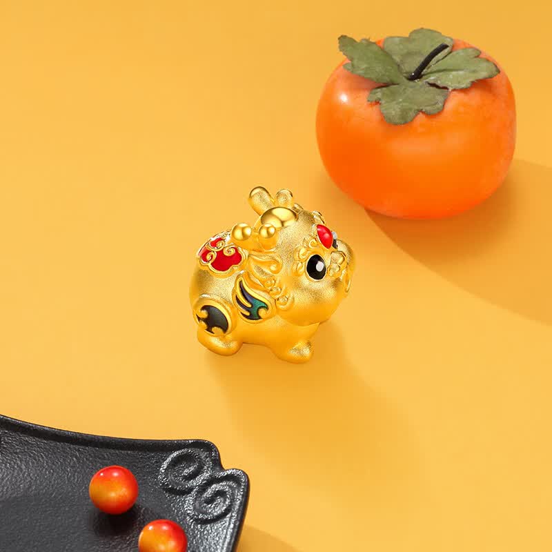 潮宏基 chj jewellery 吞金兽多财貔貅大版 足金黄金转运珠女款定价