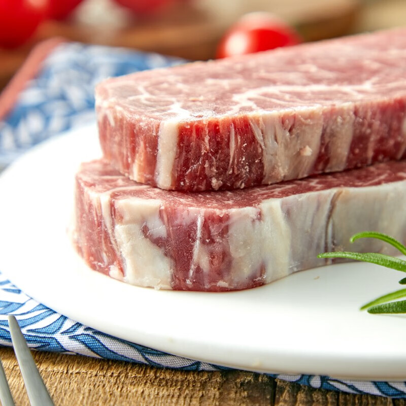 天谱乐食澳洲安格斯M3原切侧腹牛排300g(150g*2)谷饲250天牛腩排雪花牛肉