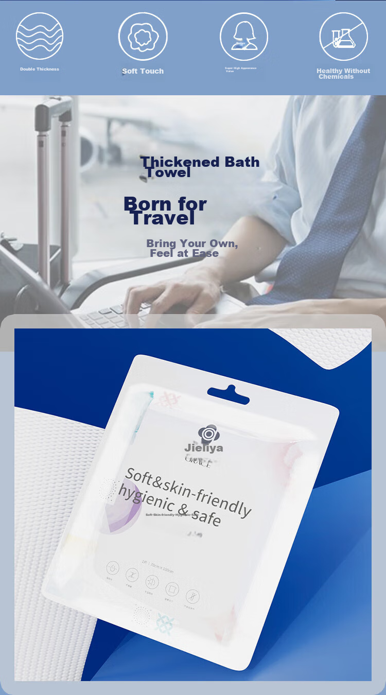 Grace Disposable Printed Folding Bath Towel, Thick Large Size, Portable Travel Accessory, 3 Packs 2